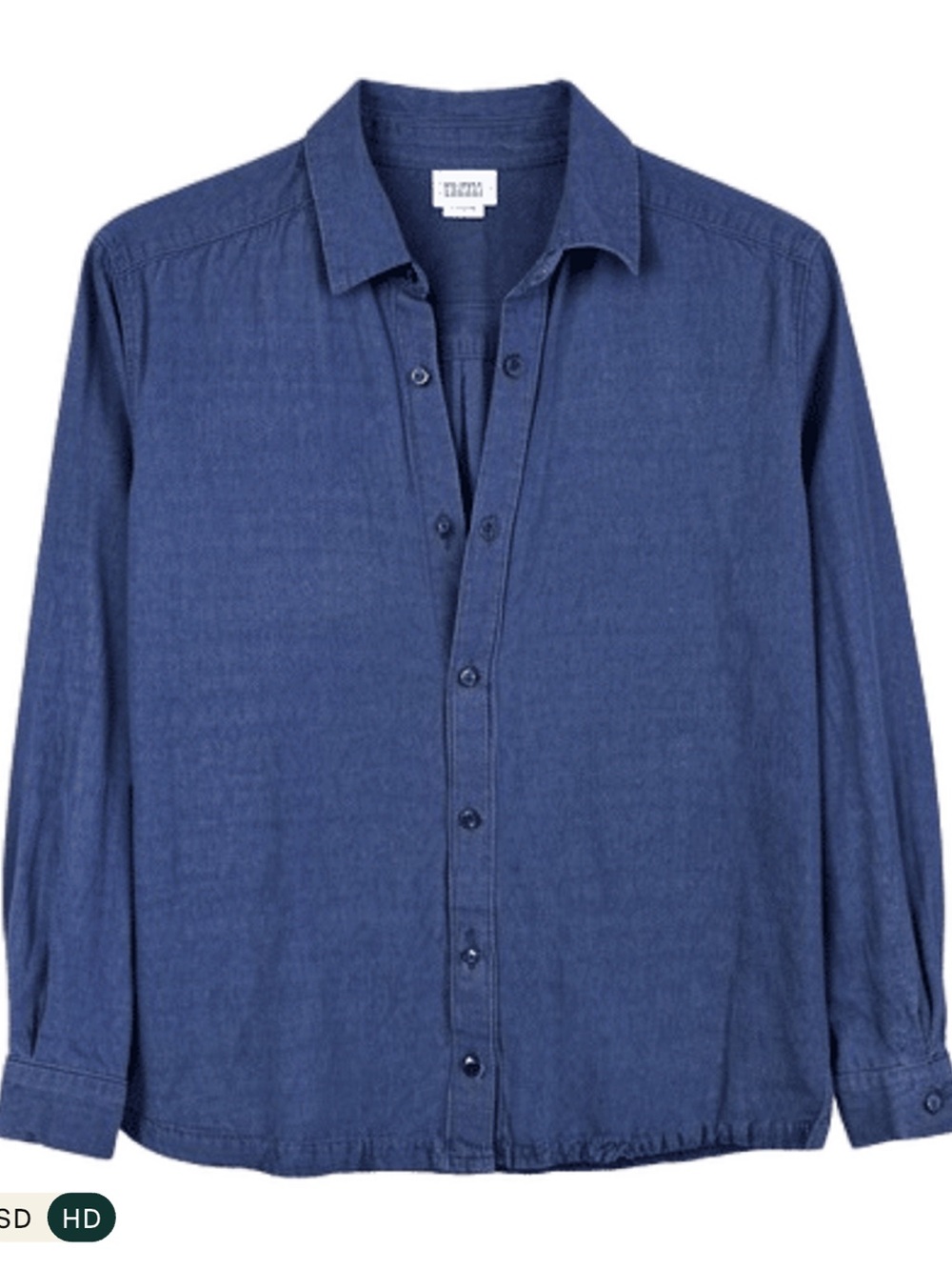 Eileen Fisher  Indigo Blue Linen Blend  Button Down Shirt .